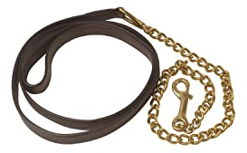 Umbria Equitazione Cuerda de cuero con cadena dorada