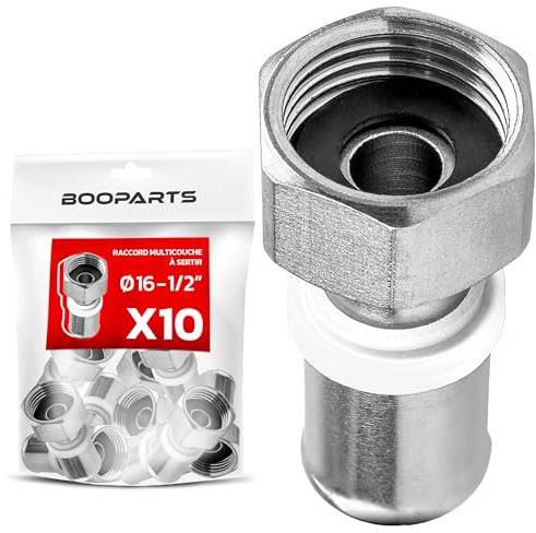 BOOPARTS - 10 pièces - Raccord Multicouche Ø16–F1/2 (15/21) Écrou Tournant - Union Femelle - Contour TH