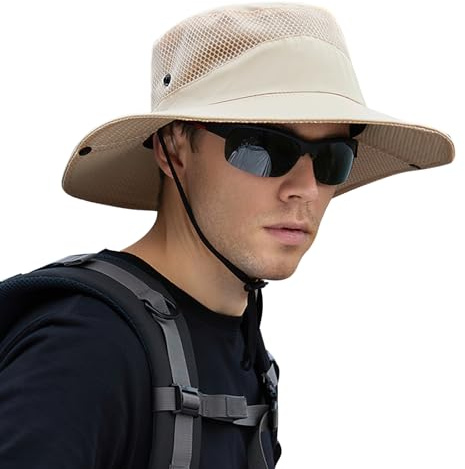 FairyPeach Cappello Boonie Impermeabile Uomo Donna, Estivo Cappello Safari Anti UV Traspirante, Tesa Larga Cappello Pioggia, Cappelli da Sole Pescatore
