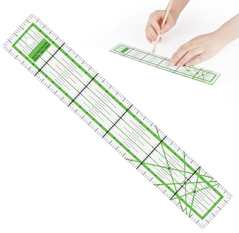 MXTIMWAN 30 x 5 cm Patchwork Lineal, Schneiderlineal Nähen Zubehör, Messlineal aus Acryl Transparent mit exakten Abmessungen CM und Winkel-Maßen, Handmaß Nähen zum Quilten, Nähen und Patchworken