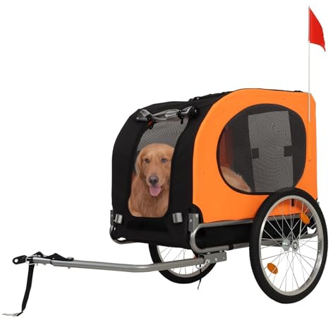Dog Bike Trailer for Large Dogs - 88Lbs Capacity Pet Bicycle Carrier with 16 Air Tires, Foldable Oxford Fabric Design & Universal Bicycle Coupler | Safe Cycling Cargo Cart for Medium/Large Pets