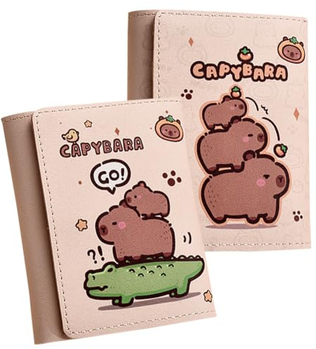 YskerrigToy Animé Portefeuille, Capybara Portefeuille, Portafoglio Bifold, Wallet Porte Carte, Garçon Anime Portafoglio, Fille Porte-Monnaie, PU Gousset pour Anniversaire Cadeaux 2PCS