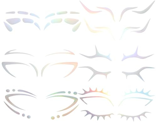 STOBAZA 6 pezzi Adesivi Trucco Occhi Colorati Temporanei per Sopracciglia ed Eyeliner Decorazioni Viso per Halloween Carnevale Cosplay Feste