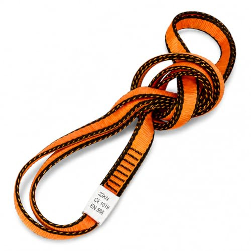 LETTO & TAILOR Sangle d'escalade 23 KN - 19 mm - Certifié CE - En nylon - Pour yoga, construction de stands, sauvetage (orange, 120 cm/48, lot 1)