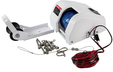 SMTYXS Treuil D'ancre Électrique for Ancres Jusqu'à 25 LB, avec 100 Pieds De Corde d'ancrage Performances Puissantes