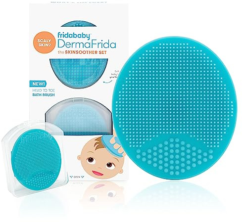 Frida Baby DermaFrida The SkinSoother Baby Bath Brush, Cradle Cap Brush for Babies, Baby Essential for Dry Skin, Cradle Cap Treatment and Eczema, 2 Pack
