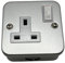 Invero 1-Way Metal Clad Switched Socket Outlet 13A with Surface Mounting Back Box – Durable Power Solution for Workshops, Garages, and Industrial Spaces