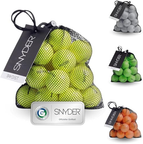SNYDER - SNY DIST Premium Golfbälle | 20 Stück | Ideal für: Hohe Spins, gerade Flugbahnen & maximale Kontrolle | Golfball Farbe: Neon Yellow