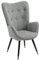 MEUBLE COSY Fauteuil Scandinave Chaise de Canapé de Loisirs pour Salon Salle à Manger Bureau avec Un Revêtement en Tissu, Accoudoirs Rembourés et des Pieds en Métal, Gris et Noir et Or, 66x71x110cm