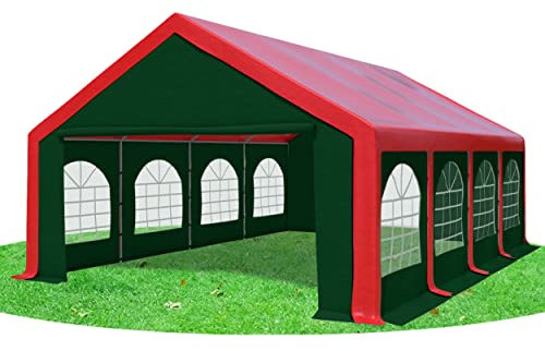 Stabilezelte Partyzelt 5x8m Modular Professional PVC 500 g/m² mit Fenster ROT GRÜN