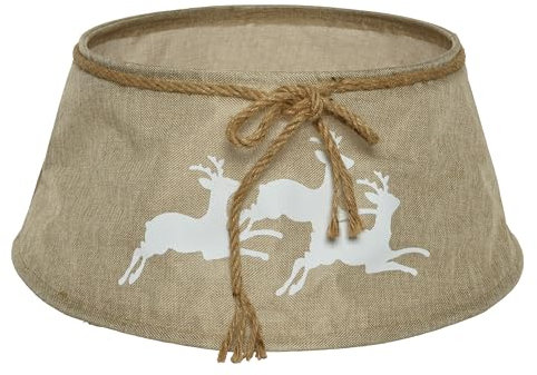 Base para árbol de Navidad de tela natural, diámetro 56 cm, altura 25 cm