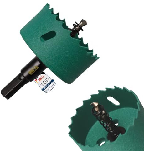 AM-Zerspanungstechnik Bi-Metall Lochsäge Ø60 | Professioneller Lochbohrer für Steckdosen, Verteilerdosen & Schalter DN50 | Lochsägen für Holz, Rigips & Metalle (60 mm)