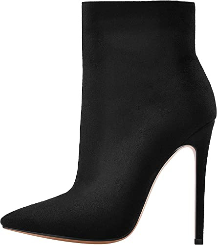 Only maker Botines puntiagudos para mujer Stiletto Ankle Boots, Negro , 41 EU