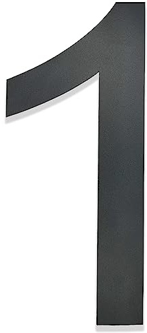Hopelit Hausnummer Anthrazit aus Edelstahl Höhe 20cm RAL 7016, Ziffer 1 | Anthrazitgrau Feinstruktur Pulverbeschichtet, Hausnummer Edelstahl, Hausnummern Fingerabdrücke verhindern - Schrift Arial