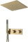 Deckenmontiertes Regenduschsystem, Luxuriöser Quadratischer 12-Zoll-Duschkopf Mit Handbrause, Badezimmer-Thermostat-Duscharmatur-Set Aus Messing,Gold,bonny369