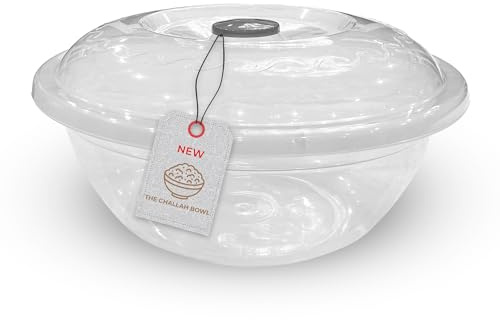 The Challah Bowl with Lid - Dough Riser - Proofer - Plastic Bowl with Cover/Lid - Extra Large 10 Liters - can fit 5Lbs of flour - Non Stick - Perfect Rise Every Time - Great Challah Bakes, Gift Idea