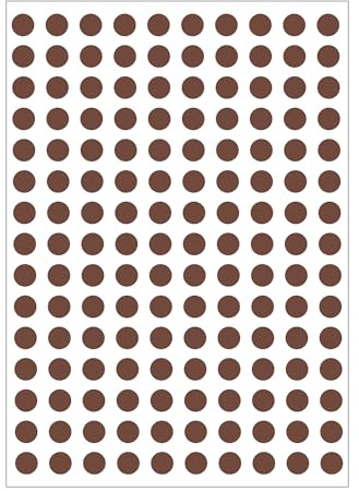 3000 Dot Stickers, 10mm Coloured Round Dots Stickers Sticky 20 Sheet Labels Sticker 10 Colours Assorted Self Adhesive for Event Activity Schools Coding Inventory DIY Crafts Brown