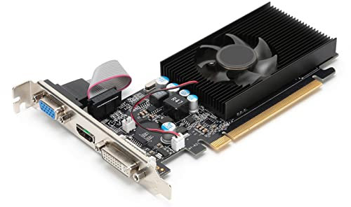 VBESTLIFE Tarjeta Gráfica GT210 1G, DDR2, 64 bits, PCI Express 2.0, 532 MHz, Tarjeta de Vídeo para PC de Sobremesa Compatible con 3D API DirectX 10