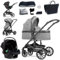Pixini Kinderwagen Kalani 3in1 Kombikinderwagen, inkl. Babywanne & Buggy & Auto-Babyschale & Cupholder (glossy silver)