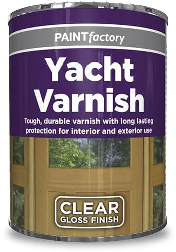 AOC24 - All Purpose Varnish Paint Tin 300ml - Gloss, Matt, Yacht Clear Finish Paint - Tough, Durable Varnish Tin - Interior & Exterior Application - Use On Concrete, Metal & Wood (Yacht Varnish)