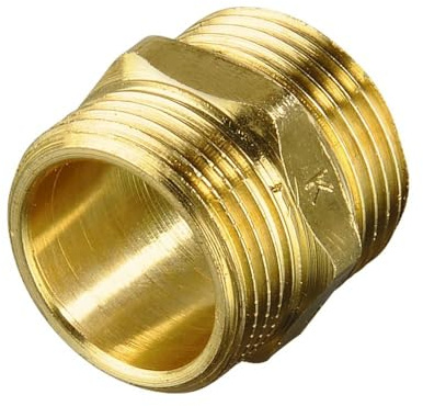 Xavax Mamelon Egal 20/27 Mâle Mâle, en Laiton, pour raccorder ensembles 2 tuyaux d'arrivée d'eau Lave Vaisselle Lave Linge, Filetage 3/4 Pouces