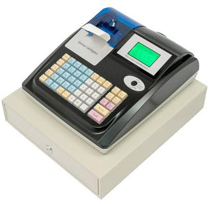 Wensiy Elektronische Registrierkasse, Kasse, Light-Duty Kassenschublade, Einzelhandel Kassensystem mit 40 Tasten LED Display Tasten für Restaurants, Supermärkte, Großmärkte