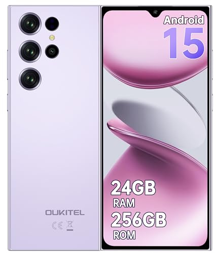 OUKITEL C61 Pro Handy Ohne Vertrag Android 15, 24GB+256GB/1TB Smartphone Ohne Vertrag, 6,88 HD+ 90Hz Bildschirm 5150mAh Handy, 13MP+5MP Kamera, 4G Dual SIM Smartphone, NFC/Fingerabdruck/Face ID/OTG