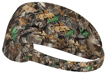 Camo Camouflage Hunting Deer Real Tree Deer in The Woods Sports Headbands for Men and Women,Sweatbands for Moisture Wicking,Suitable for Fitness Running Cycling Hiking Yoga Football Exercise