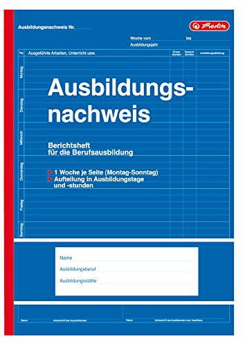 5x Ausbildungsnachweis / Berichtsheft / DIN A4 / 28 Blatt