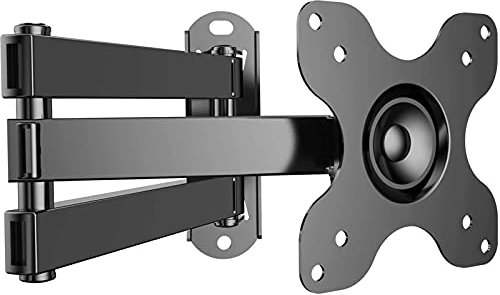 Support Murale TV PERLESMITH pour téléviseurs 10-30 Pouces -Inclinable Rotatifs et Rallonges de 35 cm - Convient aux TVs Plats et Courbés jusqu'à 15 kg- VESA 100X100 / 75X75mm