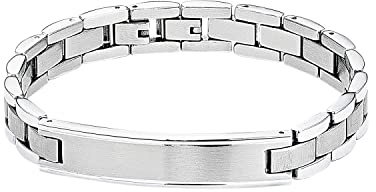 s.Oliver Ident armband rostfritt stål armsmycken för män, 20+1,5 cm, silver, Kommer i smyckespresentask, 2026005