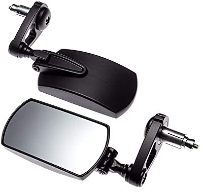 Premium Cast Aluminium Bar End Mirrors for 7/8 22mm Handlebars – Foldable, Universal Fit, Sold as Pair