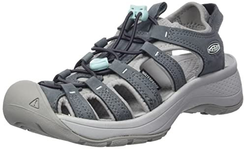 KEEN Women's Astoria West Leather Closed Toe Sandals, Magnet/Vapor, 7.5 UK