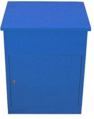 Buzón de Correo Azul para Paquetes Montado en la Pared Seguro Buzón de Correo Inteligente para Exteriores Resistente a la Intemperie Acero Galvanizado | 6 Llaves | 58 x 36 x 46cm