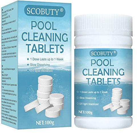 SCOBUTY Compresse di Cloro Multiple, per Piscine E Vasche Idromassaggio, 100g