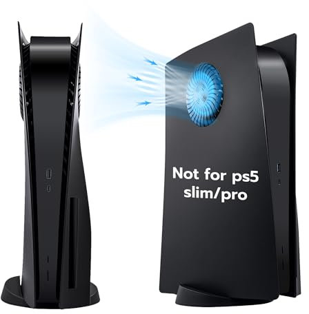 Faceplates with Cooling Vents,Mcbazel Replacement Face Plate Side Plates for PS5 Disc Edition game console,Cover Plates- Black(Not for PS5 Slim/PS5 Pro)