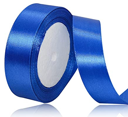 Nastro di Raso Blu 20mm, 22Metri Blu Nastro in Tessuto Nastro Satinato per Confezioni Regalo, Bomboniere, Artigianato, Fiocchi per Capelli, Bouquet da Sposa