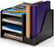 TIDYHIVE 4-Tier Letter Tray Organiser & Side Storage, A4 Paper Tray with Stationary Storage for Office Desk Tidy, File Holder Document Filing Trays, Black