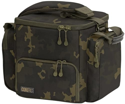 Korda Compac Cookware Bag, Dark Kamo, Durable Polyester, Internal & Outer Zipped Pockets, Water Resistant, Waterproof Base, Reinforced Handles for Easy Carrying, Ideal for Camping & Outdoor Use
