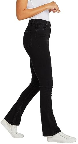 Bikers Gear Australia BGA Protective Motorbike Trousers Women Bootcut Ladies Motorcycle Trousers Kevlar Jeans Reinforced Hip and Knee Safety (as8, Alpha, s, Regular, Regular, Black)