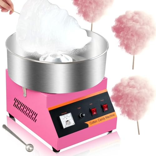 Commercial & Home Cotton Candy Machine 110V 1000W,3 Mins Fast Preheat, Stainless Steel, Easy to Operate & Clean for Birthday Party, Events & Commercial Use