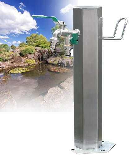 Colonne D'Eau Pour Robinet D'ExtéRieur, Support De Tuyau D'Arrosage Autoportant, Robinet En Laiton, Colonne D'Eau Verticale Pour Jardin Antigel, Fontaine à Eau Pour Jardin AdaptéE Au,6points(25mm)