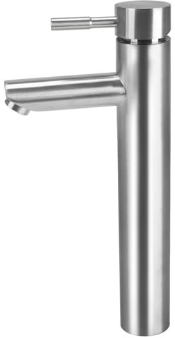 VirtuGro Robinet de Salle de Bains-Mitigeur de Lavabo Monocommande Robinets de lavabo Robinet de Lavabo Haut Salle de Bains en aciers inoxydables Résistant à l'usure Chaud Et Froid Brossé Argenté