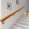 Holz-Set für Treppen, rutschfest, mit Metallhalterung, für Innen- und Außenbereich, Sicherheits-Stützstangen für Dachboden, Treppen, 30 x 450 cm Länge