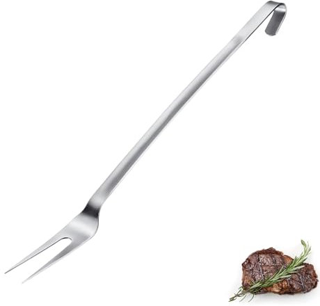 Westmark Fleischgabel Pro – Edelstahl Tranchiergabel mit langen Zinken & Aufhängehaken – Perfekt für Grill, Braten & Profiküche – Silber, 50 cm