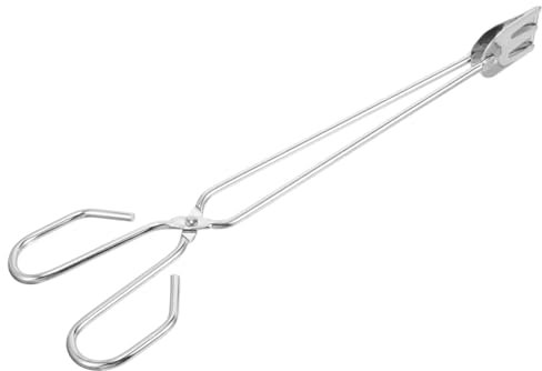 LABRIMP Pinzas Para Carbón De Exterior 31cm Herramienta De Agarre Extra Larga De Hierro Pinzas Para Fogatas y Barbacoas Resistente y Fácil De Usar Adecuado Para Camping y Picnics