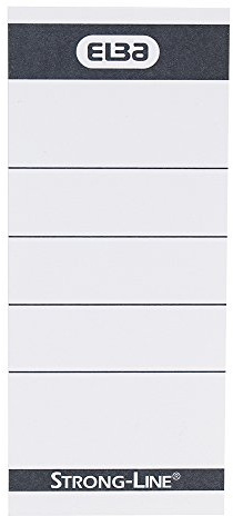 Elba 400087754 Ordner-Rückenschilder Strong-Line und myColour, kurz, breit aus 250 g/m² Karton , 10 Stück weiß