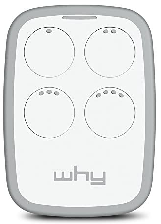WHY EVO Telecomando rolling code multifrequenza da 280 a 868 mhz, apricancello autoapprendente programmabile, radiocomando ad ampio raggio con 4 pulsanti Bianco Magnolia White