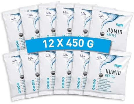 Lafita Absorbeur d'humidité Recharges - 12 pièces - 450 grammes - sachets de granulés - pour deshumidificateur