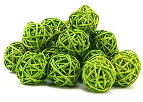 20Pcs Wicker Rattan Balls,3cm 1.18in Decorative Orbs Spheres Rattan Balls Vase Fillers Ornaments for DIY Craft Party Wedding Table Decoration